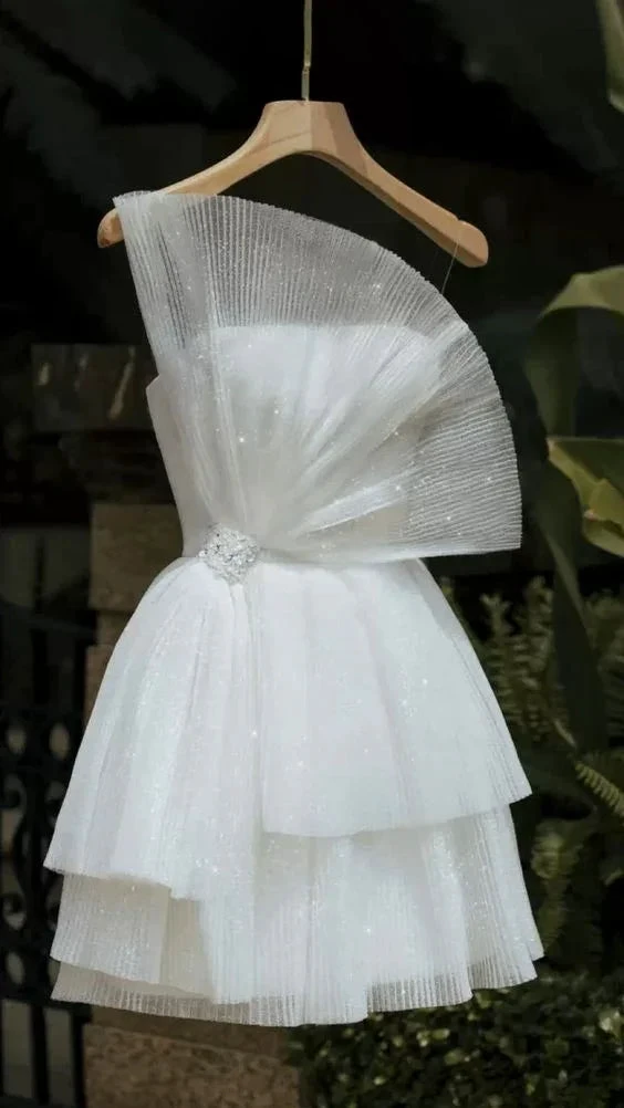 White Homecoming Dress Strapless Short Party Dress Cocktail Dress Y1998 by simplepromdress