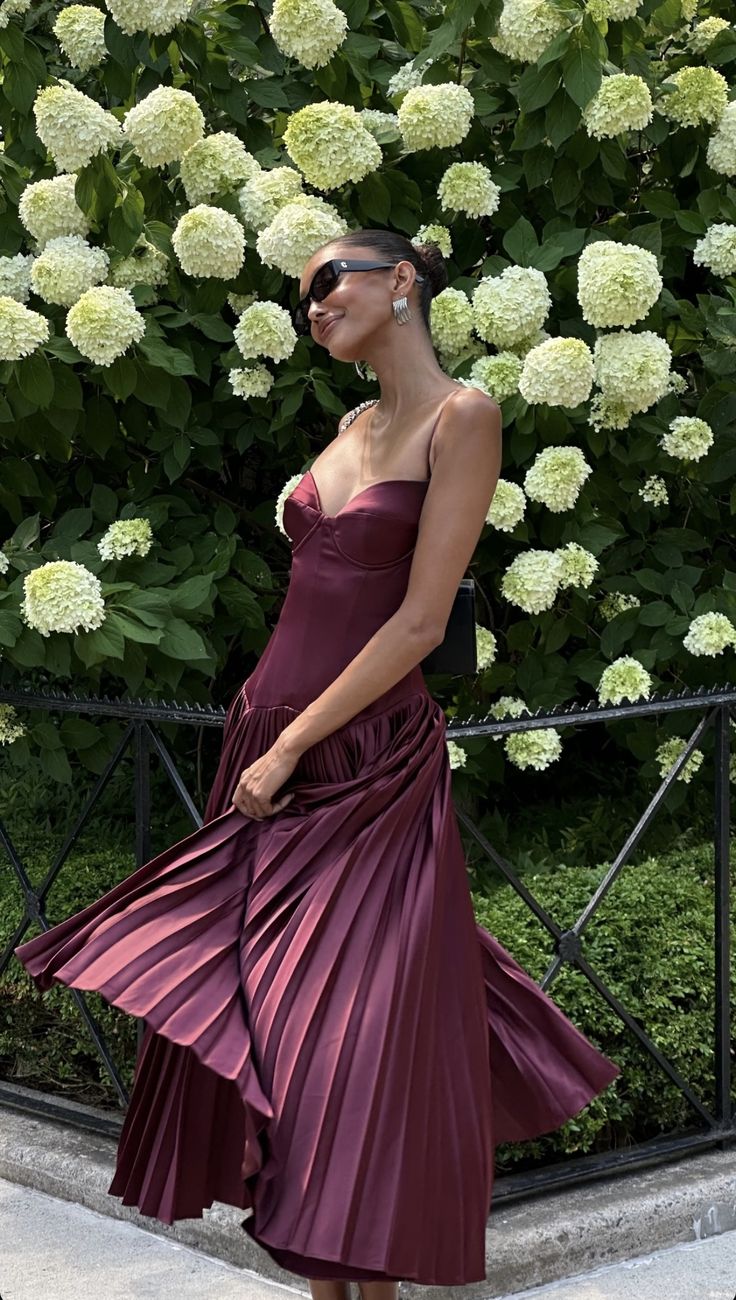Burgundy Spaghetti Straps A-Line Long Party Dress Birthday Outfits fg7248 - View 3 | VelvetHem
