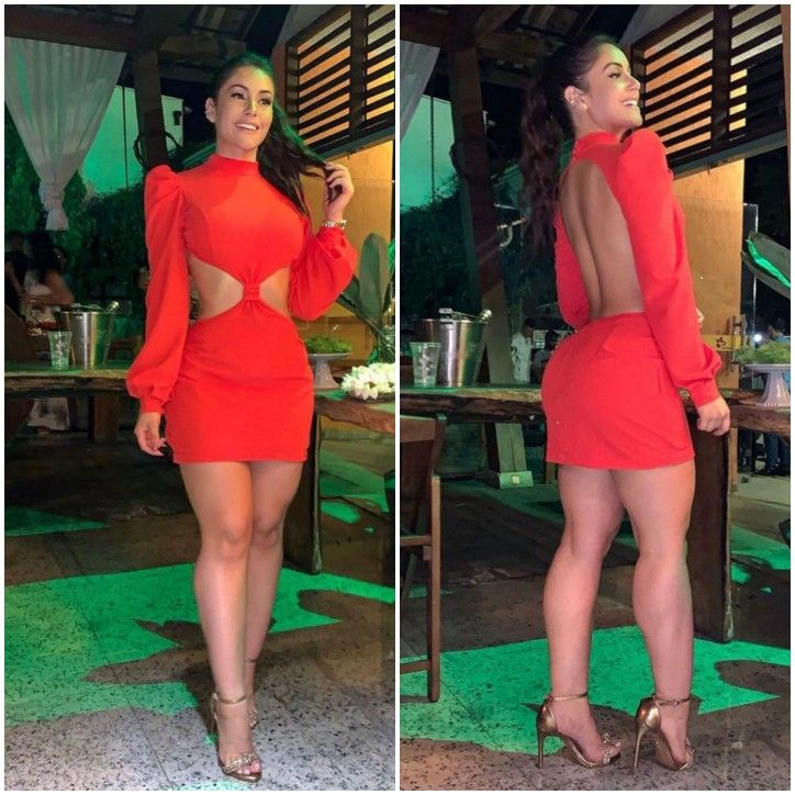 Fashion Red Long Sleeves Party Dress,Red Homecoming Dress - VelvetHem