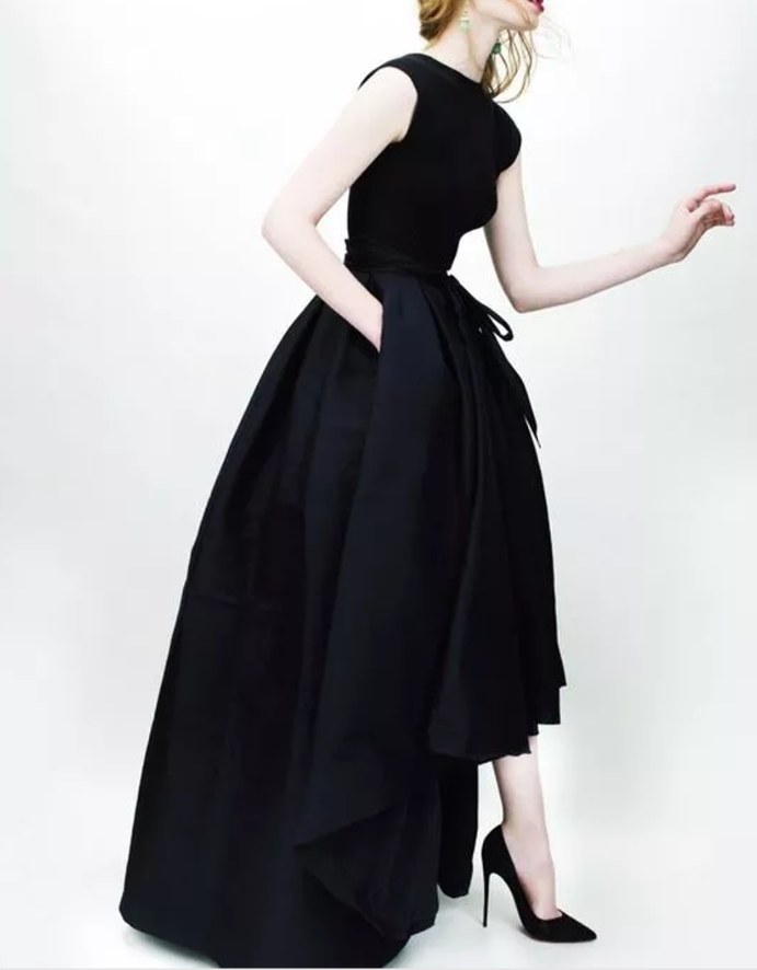 Sexy black prom dress charming pretty gown simple evening dress o-neck party formal dress S19670 - VelvetHem