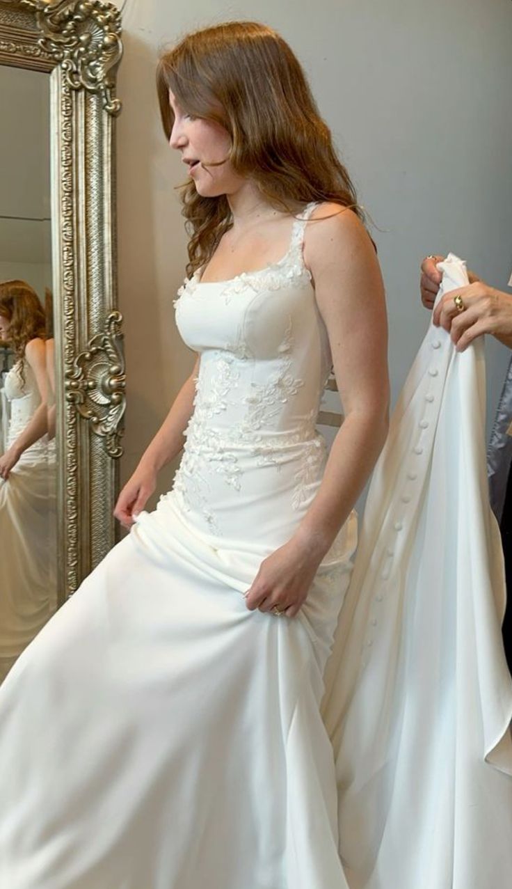 Straps Long Wedding Dress Simple Bridal Dresses fg7278 - View 2 | VelvetHem