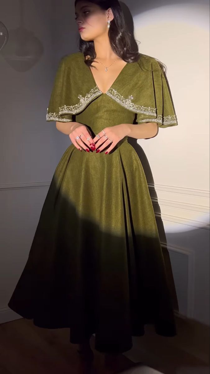 Elegant A line Prom Dress,Green Evening Dress Formal Prom Gown fg7270 - View 4 | VelvetHem
