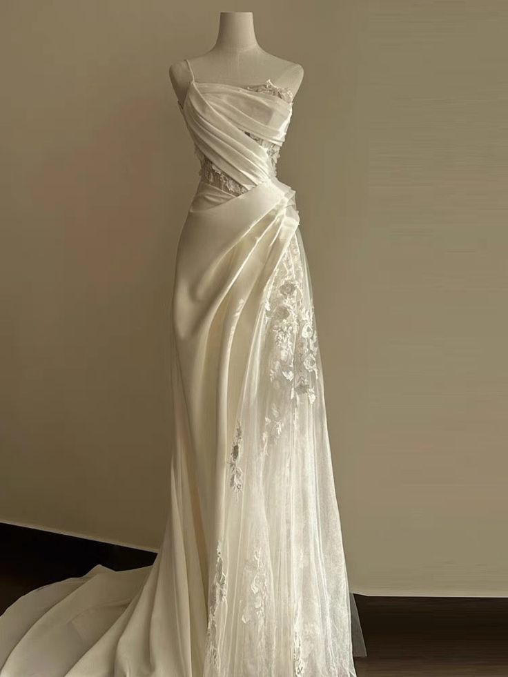 A Line White Birthday Party Dress Lace Wedding Dress fg7279 - VelvetHem