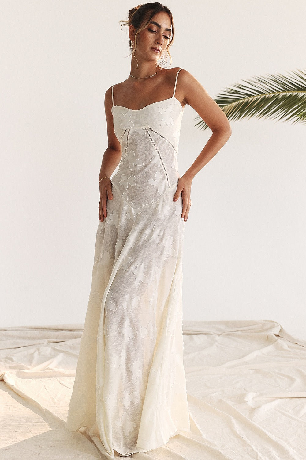 Lace Tie - Strap Romantic Maxi Dress
