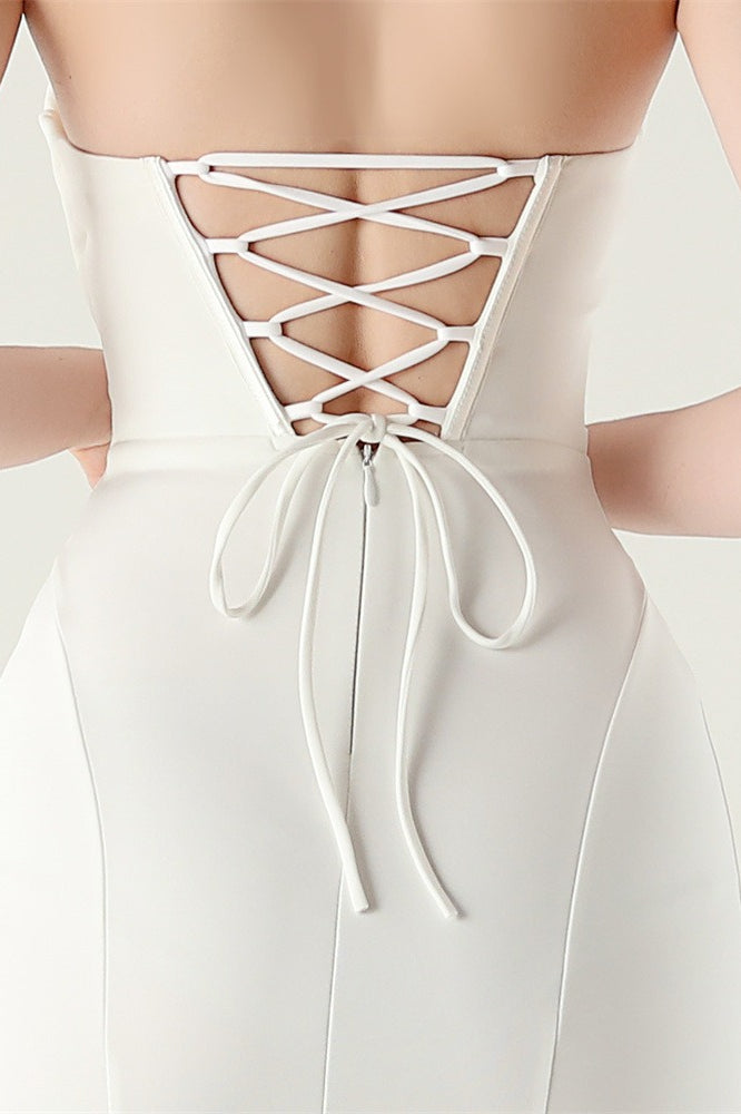 Strapless Sweetheart Pleated Modern Dress for Everyday Wear