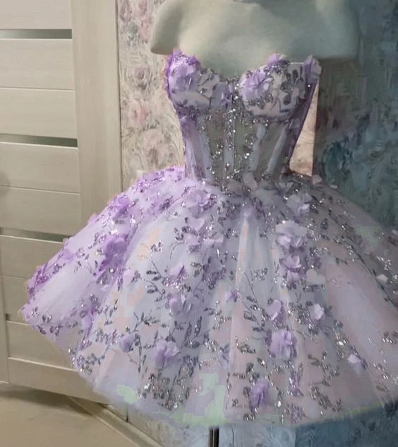 Vintage Short Pink Homecoming Dresses with Flowers