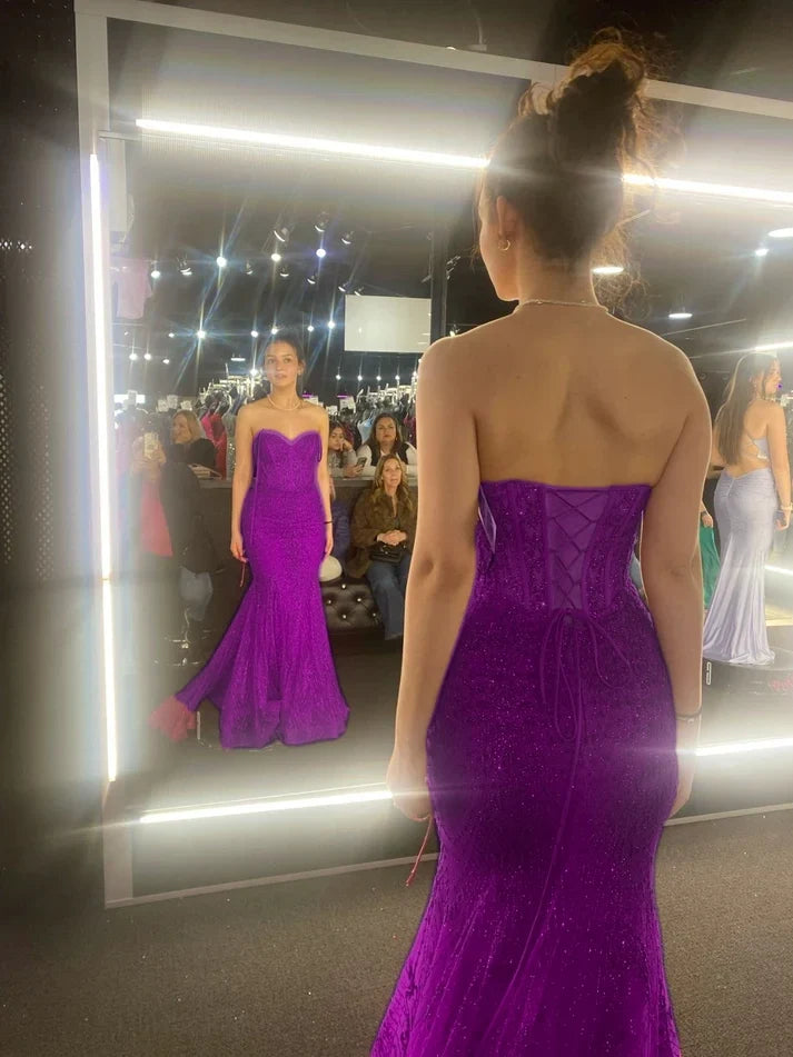 Hot Pink Mermaid Long Prom Gown Evening Dress fg7395 - View 6 | VelvetHem