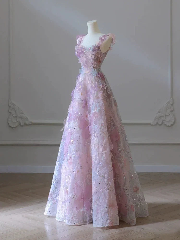 A Line Long Sleeveless Prom Dress Beautiful Evening Dresses