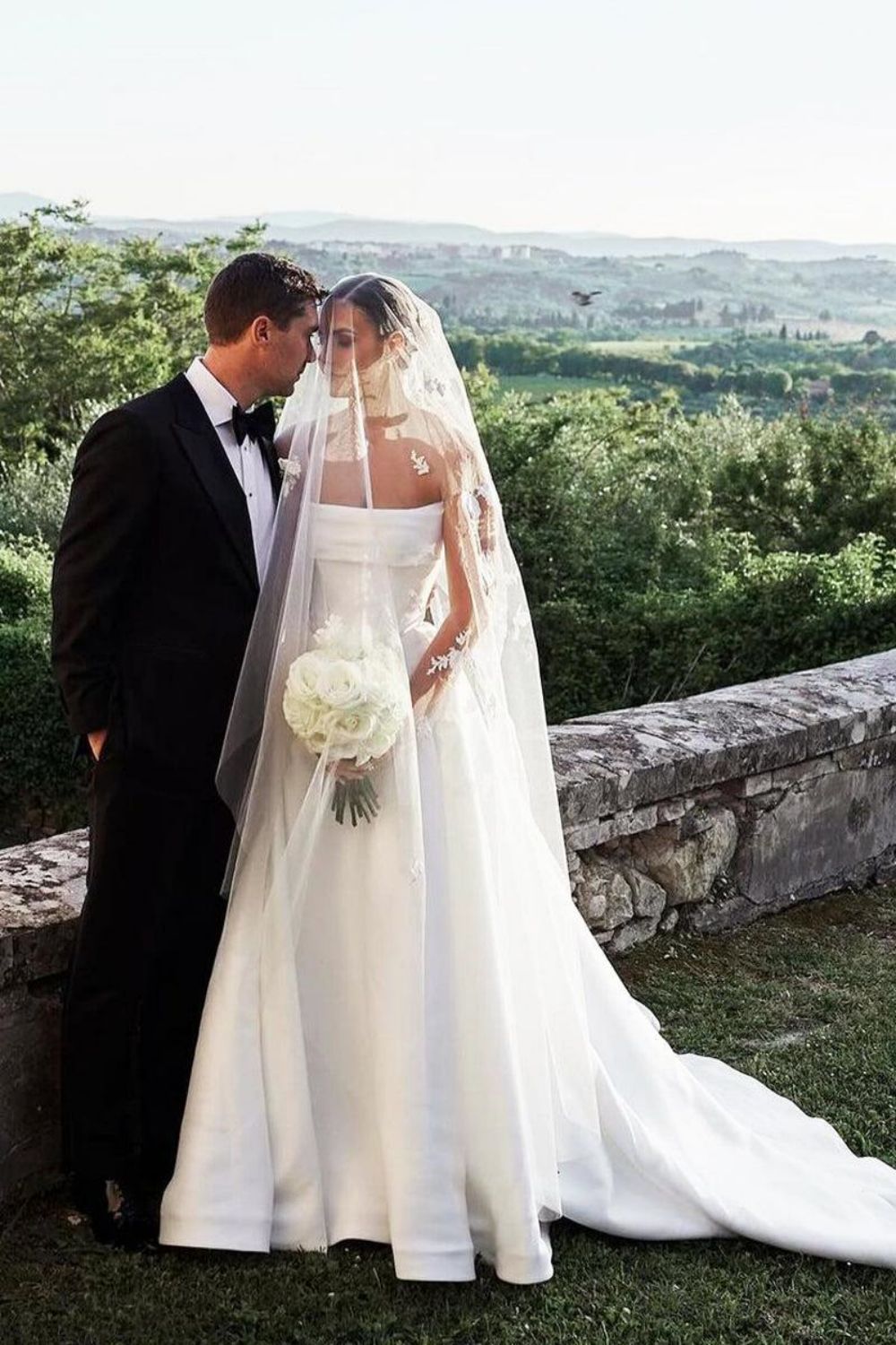 Charming A Line Strapless White Long Wedding Dresses with Split Front - VelvetHem
