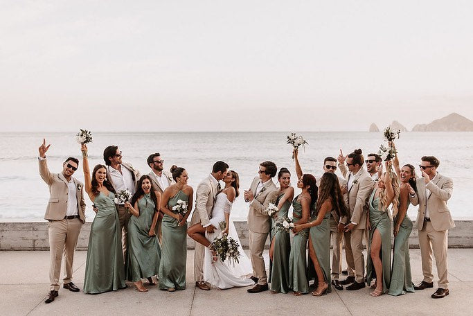 Simple Spaghetti Straps or Halter Mint Green Long Bridesmaid Dress - View 5 | VelvetHem