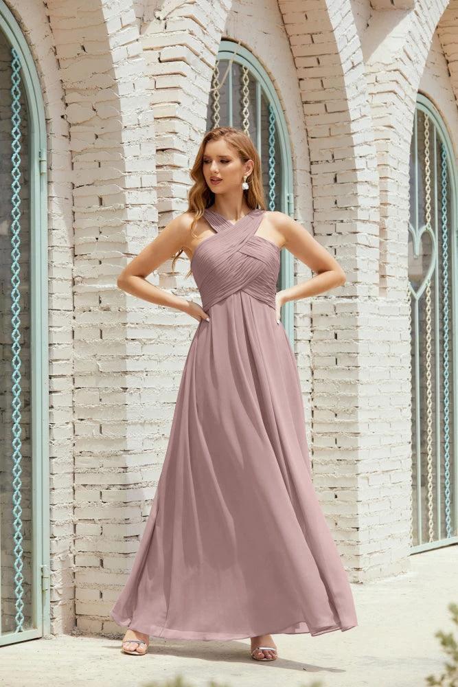 Halter Bridesmaid Dresses Formal Cocktail Prom Gown 28015 by numbersea