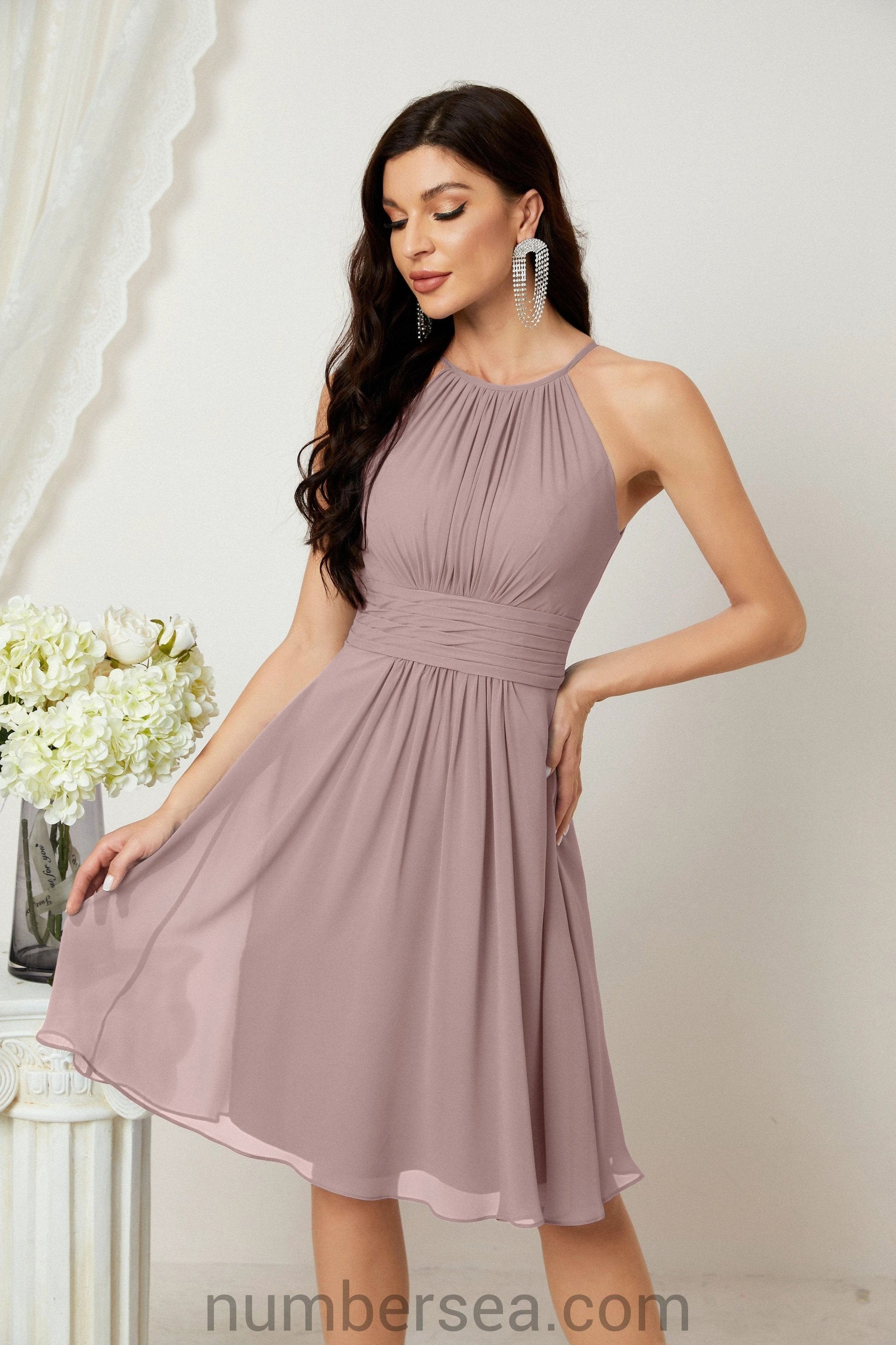 Halter Homecoming Dresses Formal Evening Party Cocktail Dress 28011 Clearance sale (ZD16954)