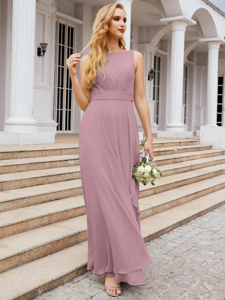 Numbersea Bridesmaid Dresses for Wedding Ruffles Long Formal Prom Gowns 28039 by numbersea