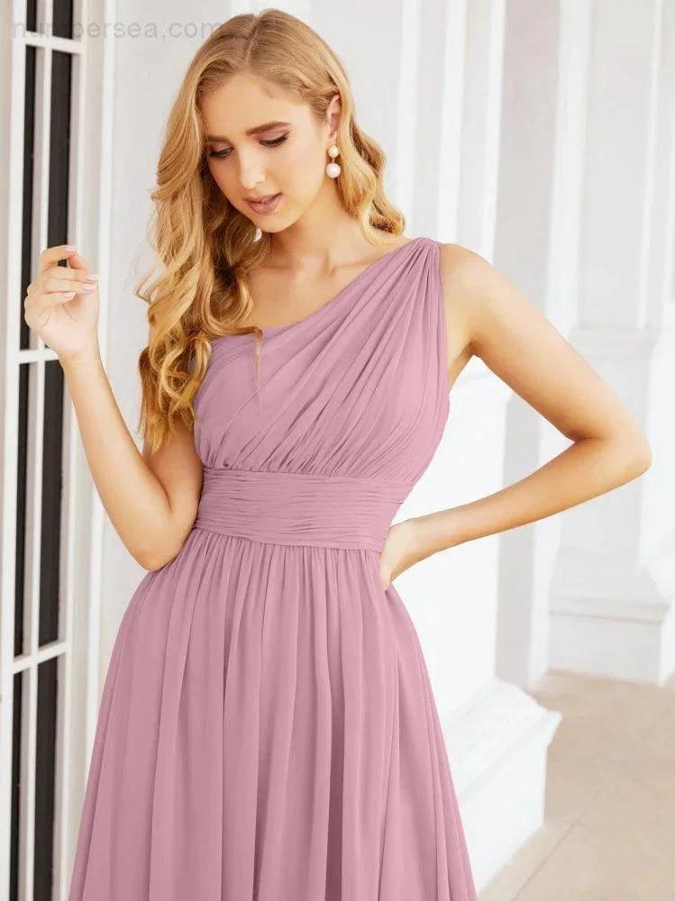 ZapDress One Shoulder Bridesmaid Dresses Long Maxi Formal Evening Party Prom Gowns 28061 (ZD17044)