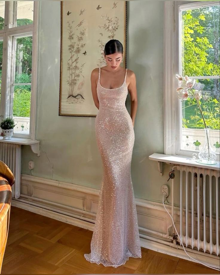 Shiny Mermaid Sequin Prom Dress Long Birthday party Evening Gown - VelvetHem