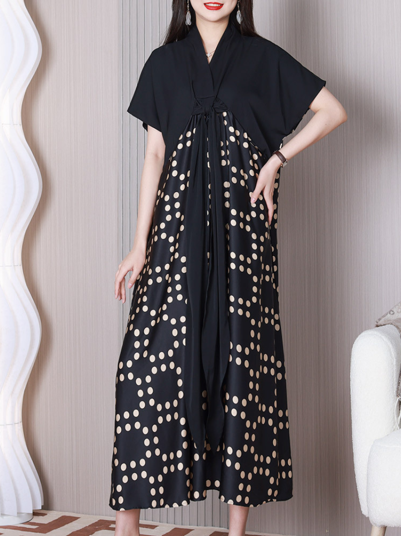 Time Will Come V-neck Short Sleeves A-line Dress