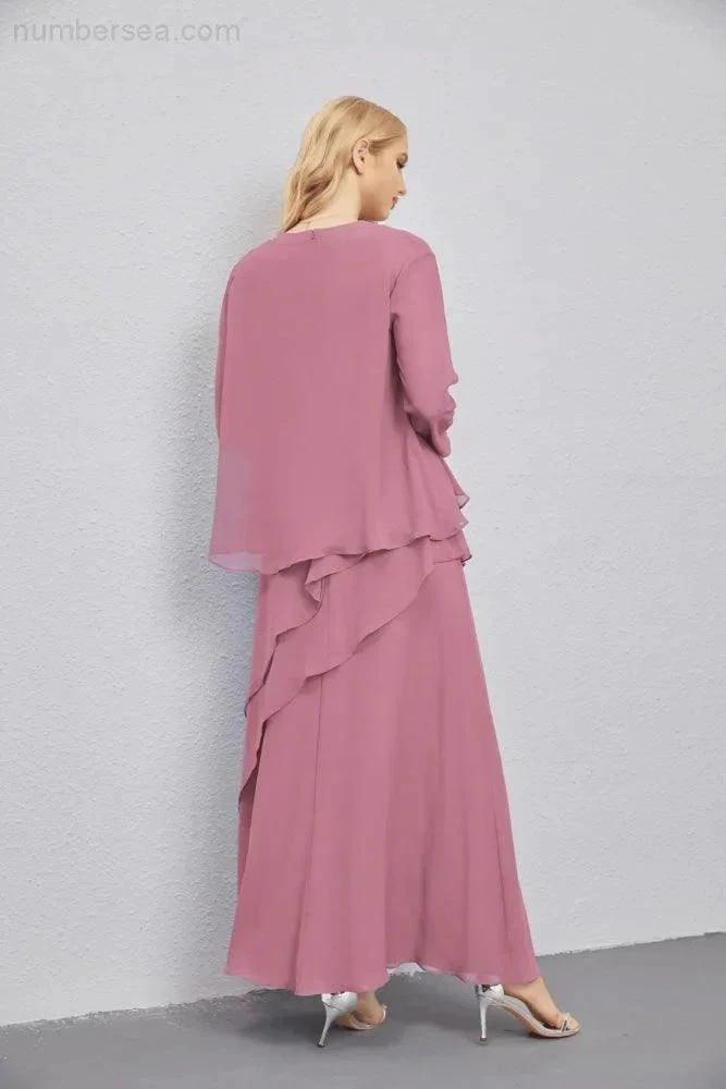 Mother of Bride Dresses with Open Front Lightweight Cardigan Formal Prom Gown 28081 (ZD16990)