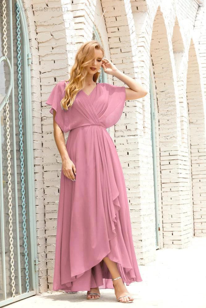 Zapdress Mother of The Bride Dresses Plus Size V-Neck Floor Length Formal Prom Dress for Wedding Guest 28020 (ZD17058)
