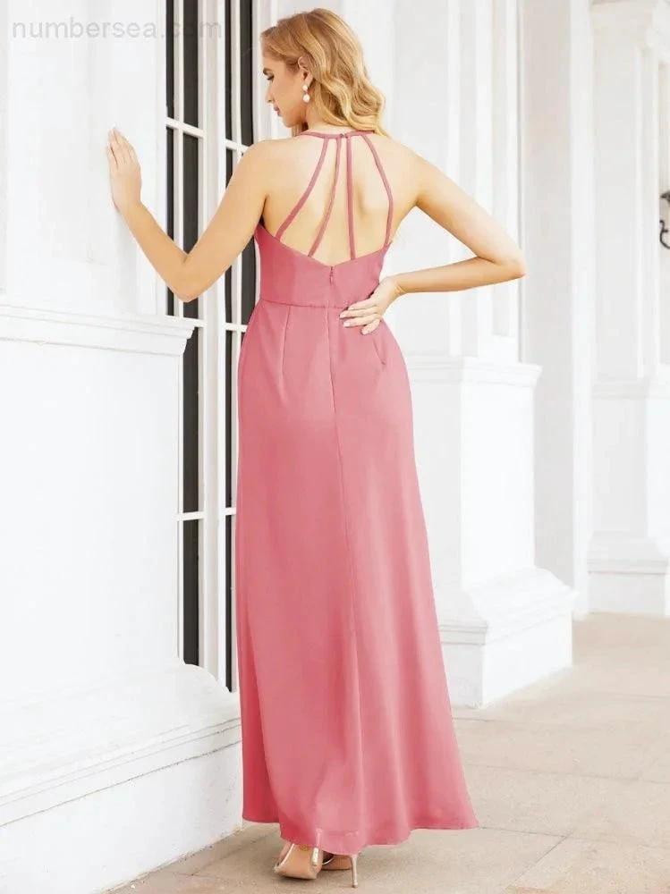 ZapDress Spaghetti Strap Bridesmaid Dresses V-Neck Long A-Line Formal Prom Gowns 28063 (ZD17045)