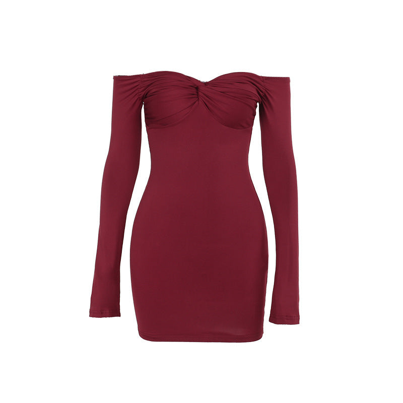 Crimson Kiss Mini Bodycon Dress Maroon