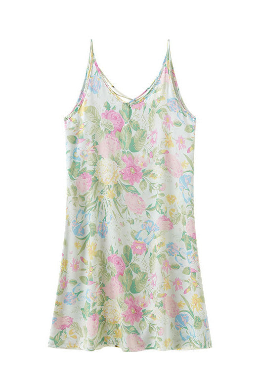 María Boutique Fernanda Printed Camisole Dress with Crossed Straps At the Back Premium Wardrobe Essential
