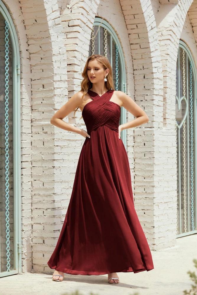 Halter Bridesmaid Dresses Formal Cocktail Prom Gown 28015 by numbersea