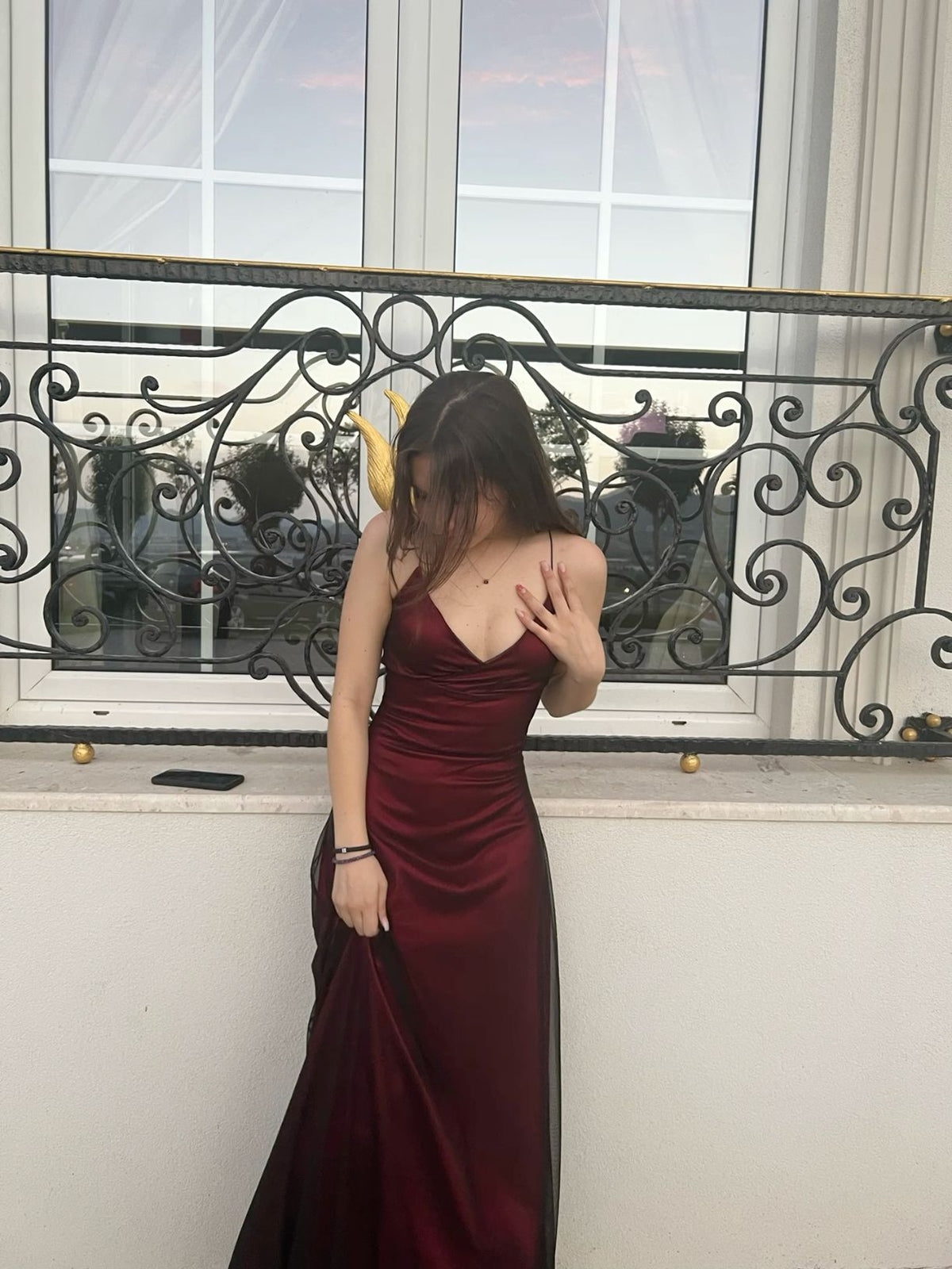 Burgundy Prom Dress Formal Wear Dresses fg6926 - VelvetHem