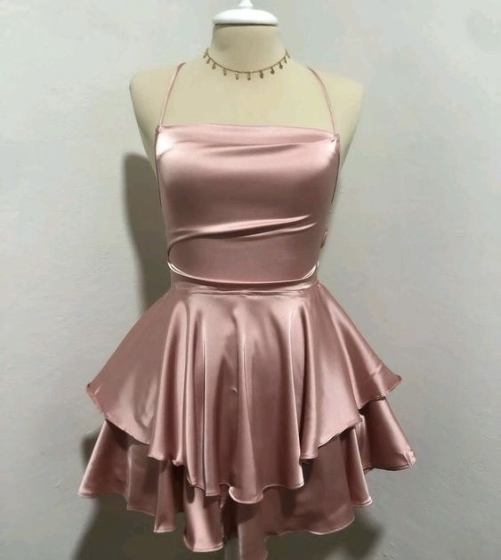 Vintage A line Royal Blue Birthday Outfits Satin Homecoming Dress fg6399 - View 7 | VelvetHem