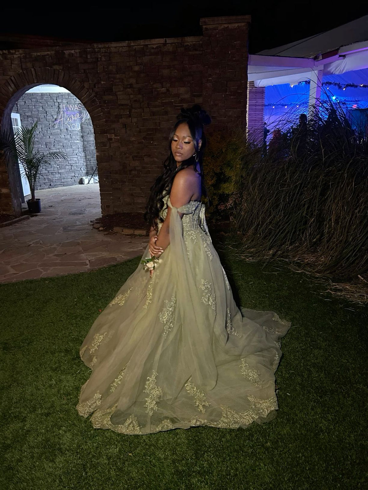 Sage Green Quinceanera Dresses 3D Flower Applique Sweet 16 Dress Ball Gown fg6882 - View 2 | VelvetHem