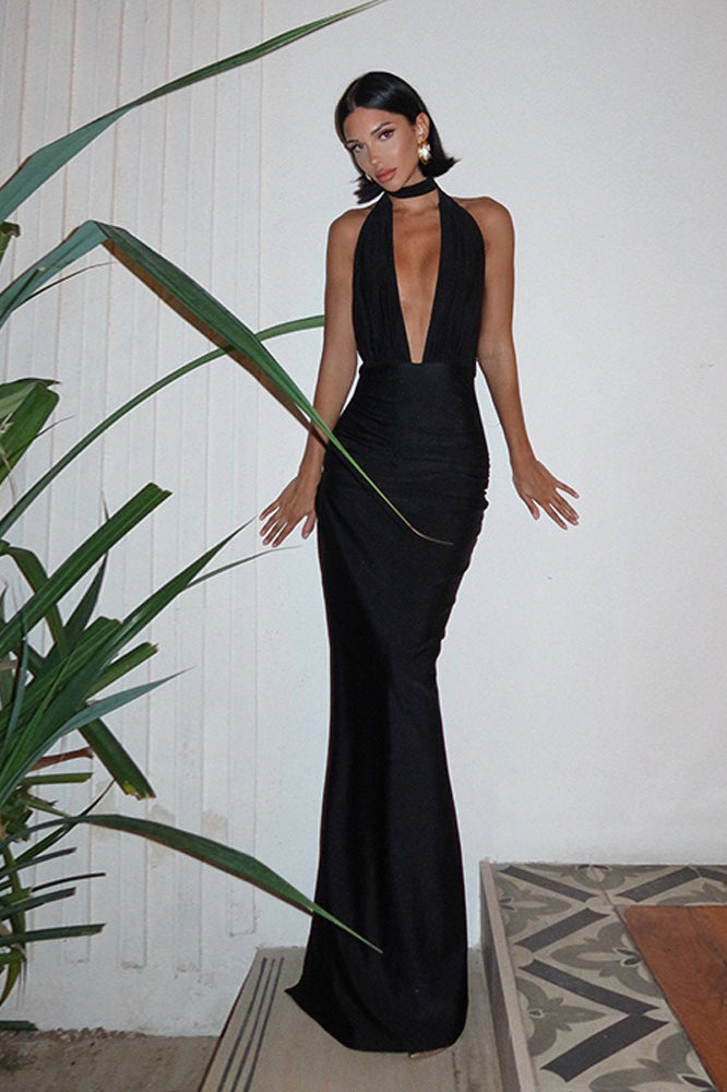 Backless Slit Maxi Dress - View 13 | VelvetHem