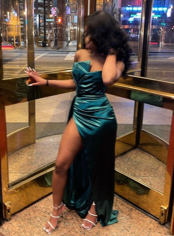 Green prom dress, green evening dress - VelvetHem