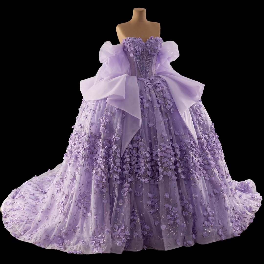 Gorgeous A Line Off the Shoulder Purple Quinceanera Dress with Appliques - View 4 | VelvetHem