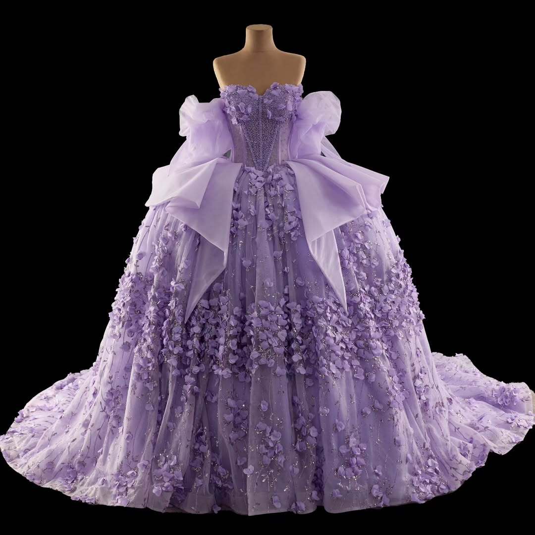 Gorgeous A Line Off the Shoulder Purple Quinceanera Dress with Appliques - View 5 | VelvetHem