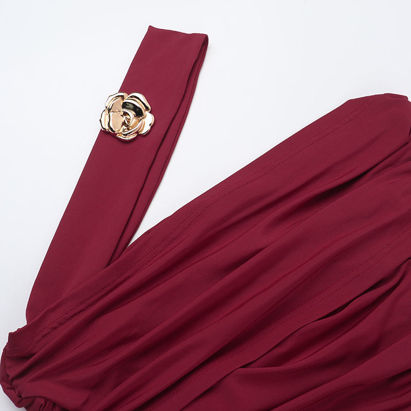Horres Midi Dress Maroon