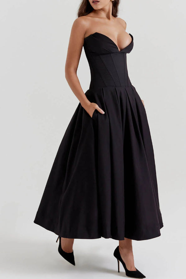 Lorelei Exclusive Strapless Midi Dress Premium Wardrobe Essential