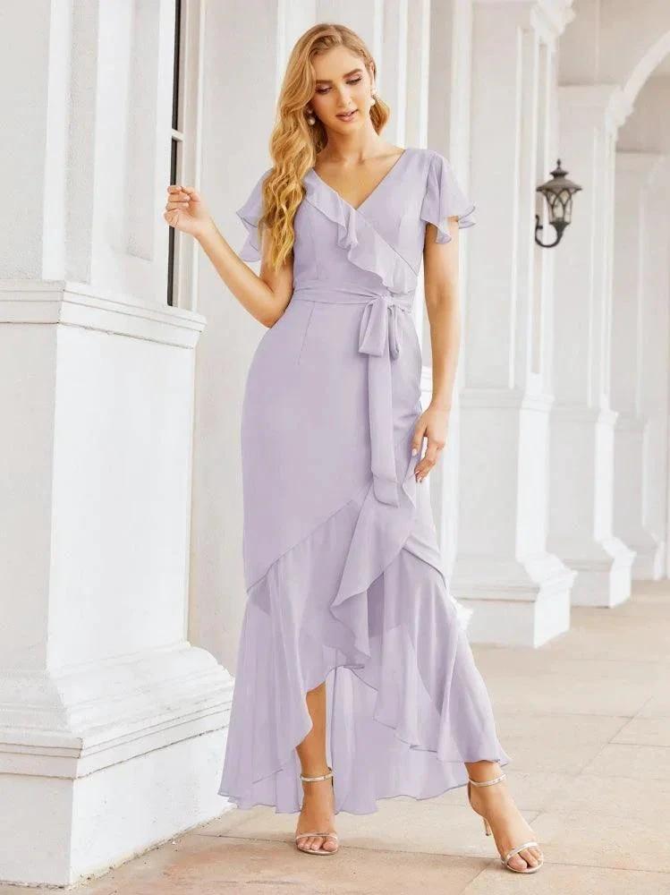 Numbersea Ruffled Bridesmaid Dresses Mermaid Formal Violin Evening Party Prom Gowns 28042 by numbersea