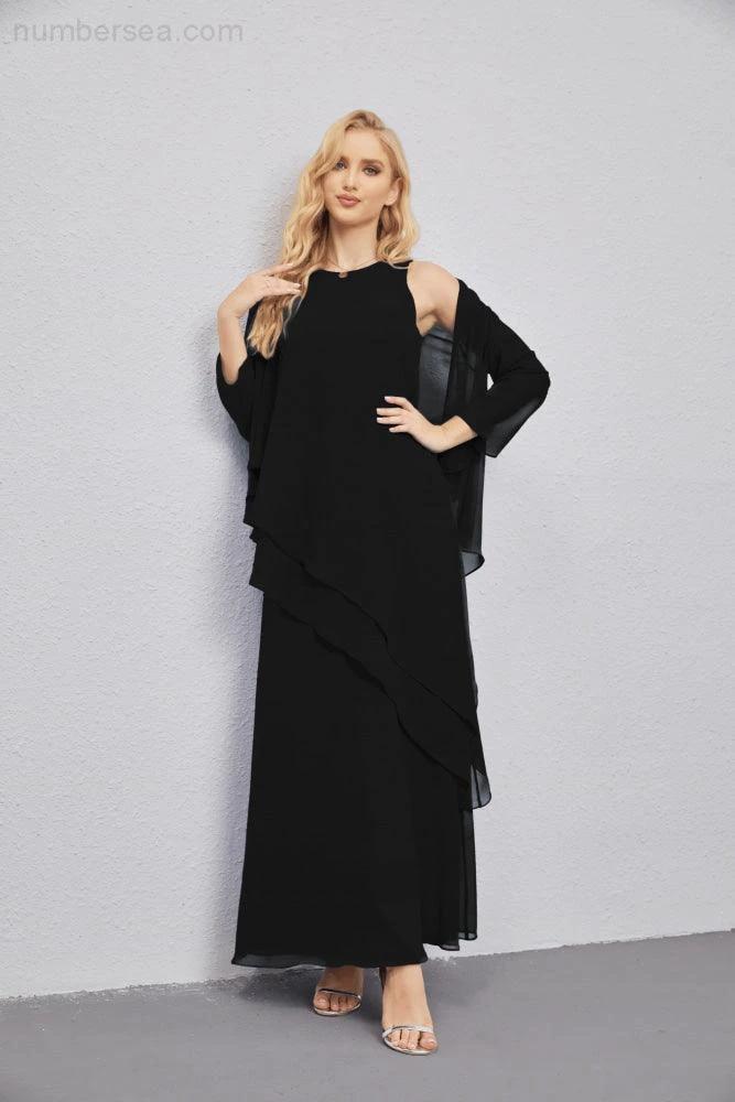 Mother of Bride Dresses with Open Front Lightweight Cardigan Formal Prom Gown 28081 (ZD16990)