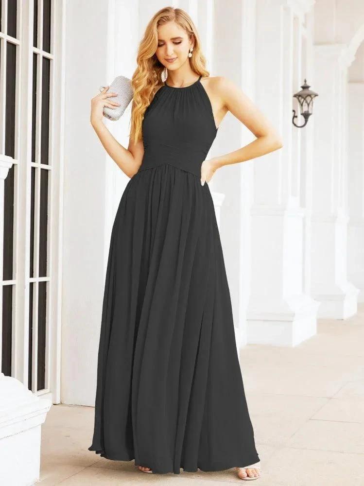 Numbersea Sleeveless Bridesmaid Dresses Long Prom Gown Zipper with Keyhole Back 28056 by numbersea
