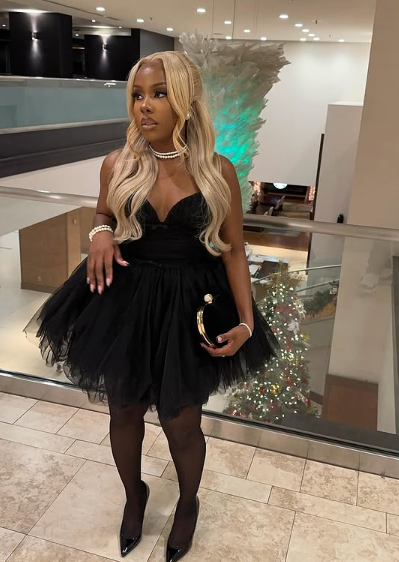 Black Sweetheart Neckline Tulle A Line Homecoming Dress Short Prom Dress Y7923 - VelvetHem