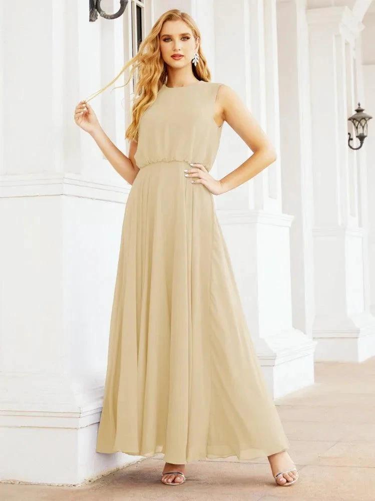 Numbersea Sleeveless Long Bridesmaid Dress A line Formal Evening Prom Gown 28025 by numbersea