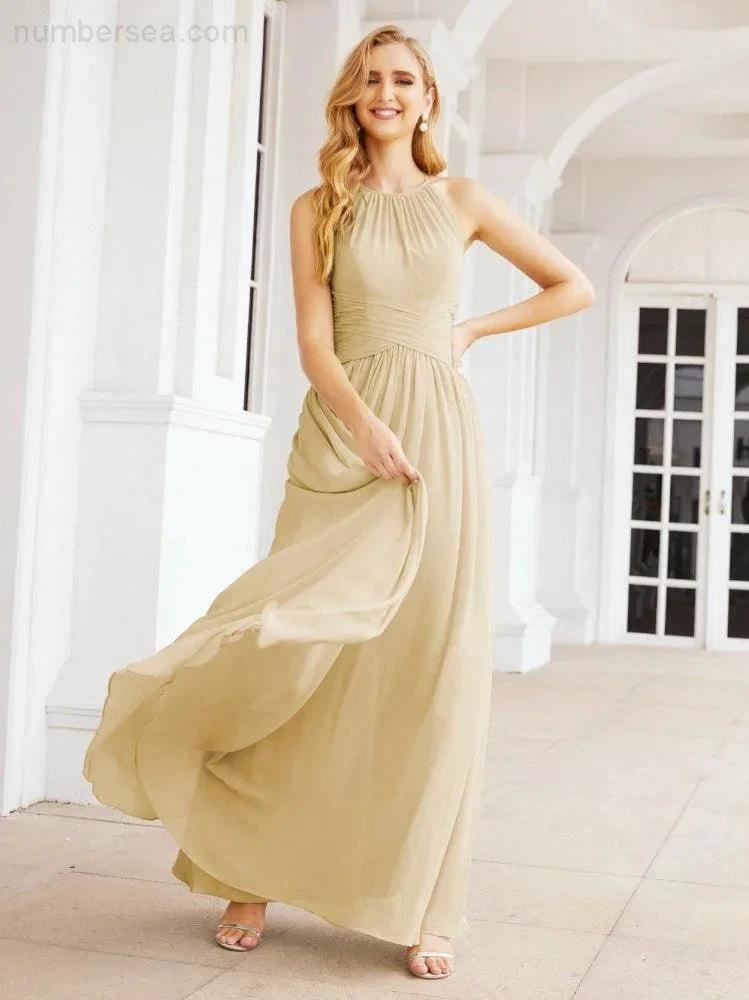 ZapDress Sleeveless Bridesmaid Dresses Long Prom Gown Zipper with Keyhole Back 28056 (ZD17040)