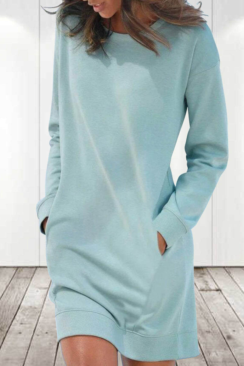 Eustacia Solid Color Long Sleeve Dress for Women Flattering Modern Fit