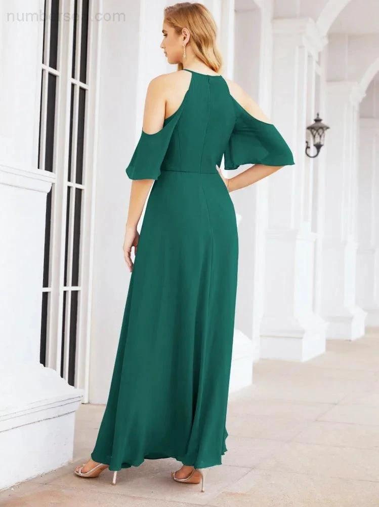 ZapDress Cold Shoulder Bridesmaid Dresses A-Line Long Formal Evening Gowns 28074 (ZD17048)