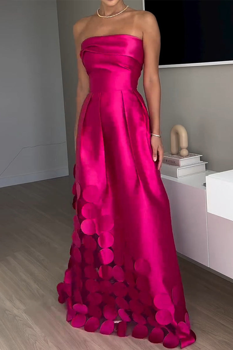 Lucía Timeless Casual Ruched Strapless Patchwork Prom Evening Dresses Boutique Collection