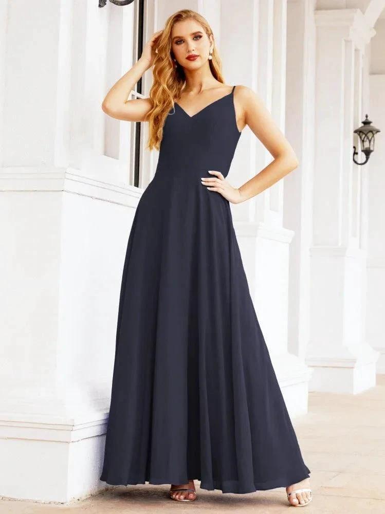 Numbersea Spaghetti Strap Bridesmaid Dresses V Neck Butterfly Back Fromal Evening Party Prom Gown 28036 by numbersea