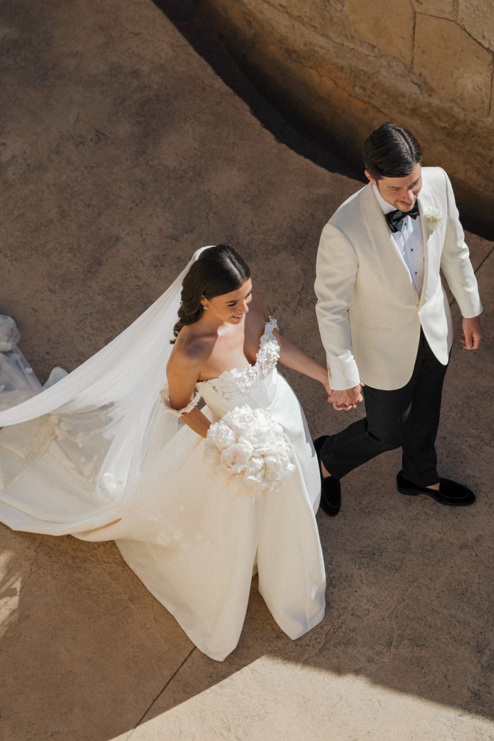 Gorgeous A Line Off the Shoulder White Long Wedding Dress with Appliques