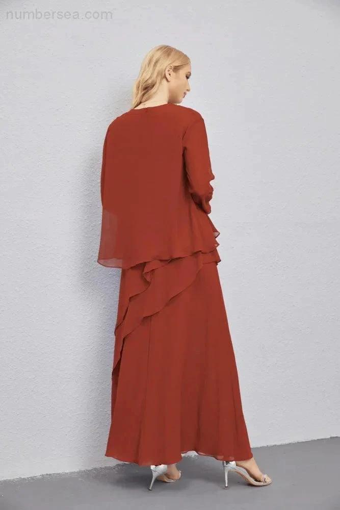Mother of Bride Dresses with Open Front Lightweight Cardigan Formal Prom Gown 28081 (ZD16990)