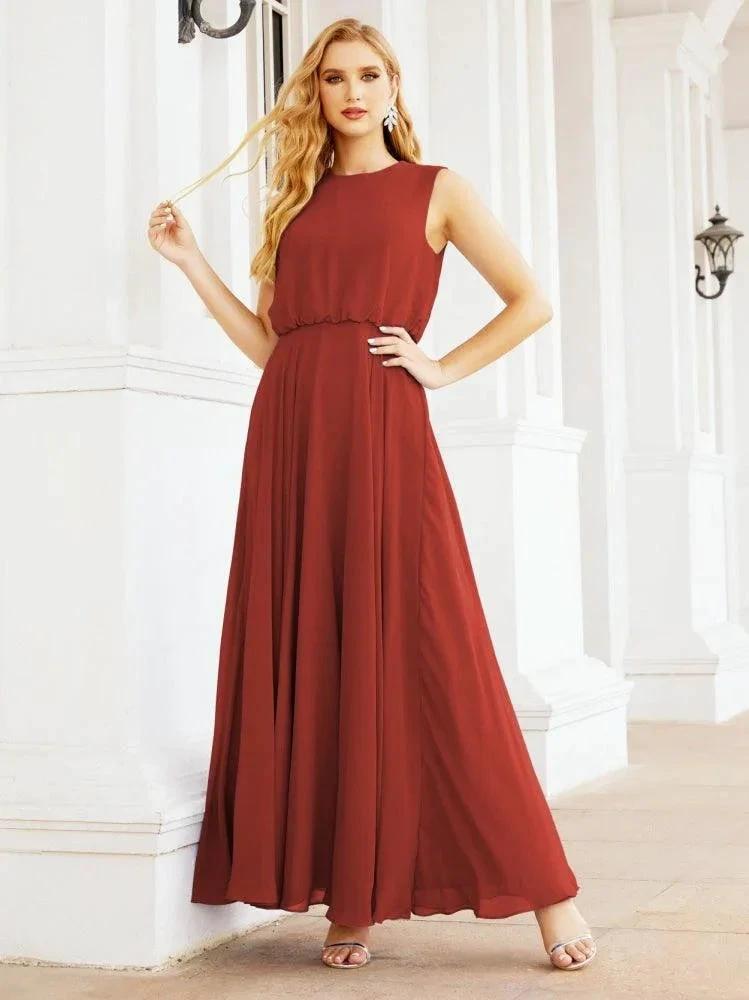 Numbersea Sleeveless Long Bridesmaid Dress A line Formal Evening Prom Gown 28025 by numbersea