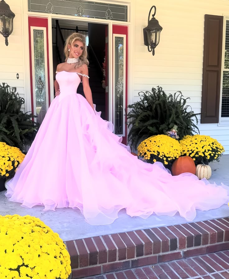 Charming A Line Off the Shoulder Pink Tulle Long Party Dress with Beading