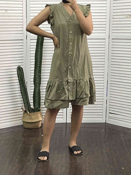 Gilda Statement Sleeveless V Neck Dress Premium Wardrobe Essential